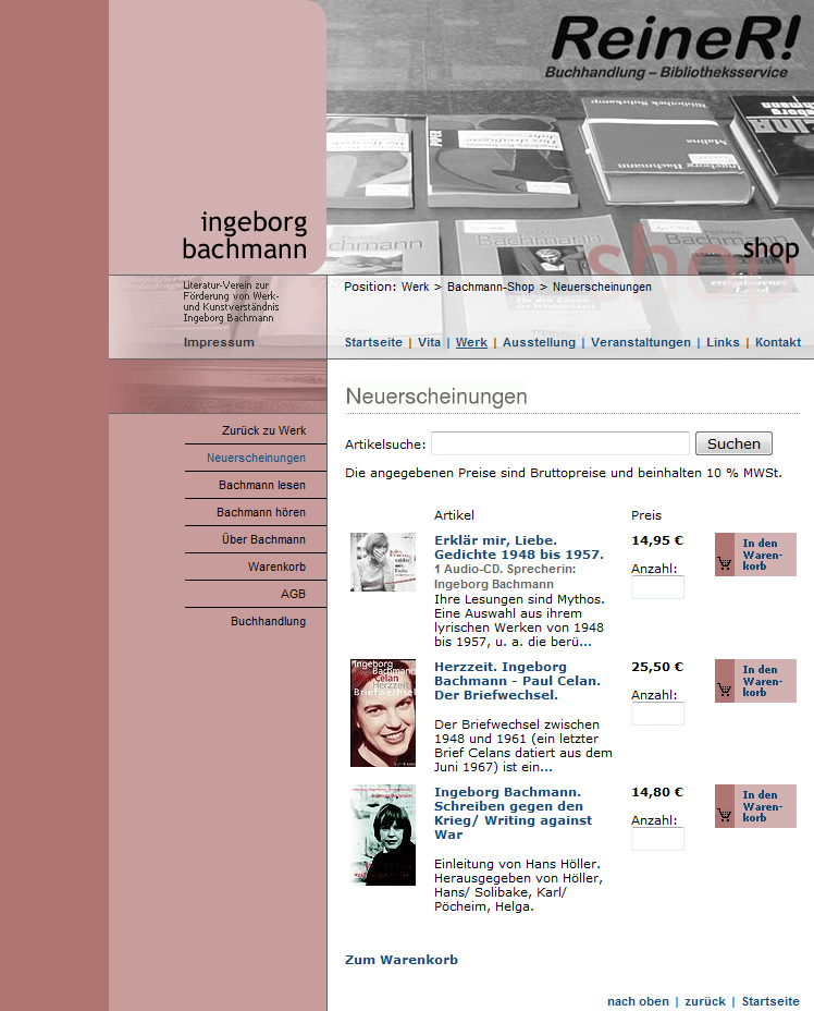 Abbildung Webshop Startseite